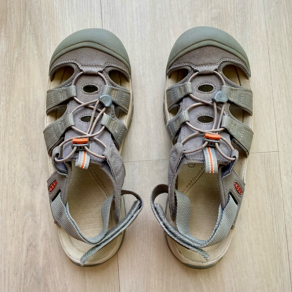 🩶 KEEN Rapids H2 Gray Hiking Kayaking Sports Water Sandals Closed Toe Men’s 11.5